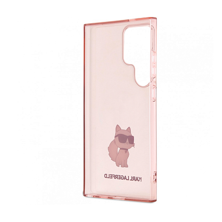 Клип-кейс (накладка) CG Mobile Lagerfeld Karl для Samsung Galaxy S24 Ultra поликарбонат, силикон, "NFT 3D Choupette" прозрачный розовый - 2