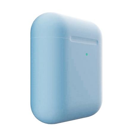 Беспроводные наушники Apple AirPods 2 с зарядным футляром небесно-голубой матовый - 3