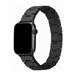 Браслет Pitaka Retro Fiber для Apple Watch 38 / 40 / 41 / 42mm карбон чёрно-серый (полоска)