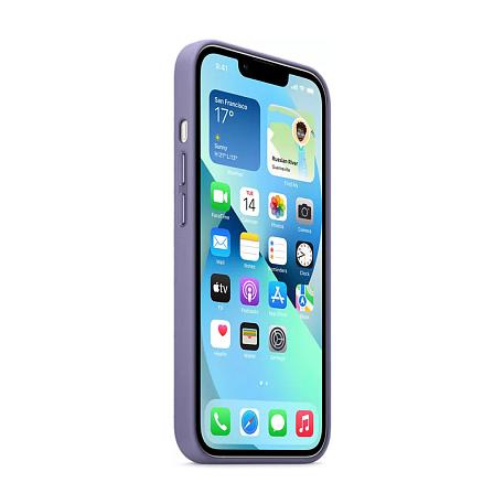 Клип-кейс (накладка) Apple Leather Case MagSafe для Apple iPhone 13 (Уценка) Wisteria (хорошее состояние, точка на чехле) - 3