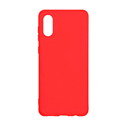 Клип-кейс (накладка) Silicone cover (без лого) для Samsung Galaxy A02 силикон, красный