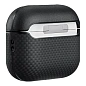 Кобура Pitaka MagEZ Case для Apple AirPods Pro 3 кевлар (арамид), чёрно-серый (узкая полоска) (APM2501) - 3