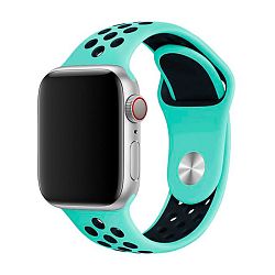 Спортивный ремешок Nike для Apple Watch 38 / 40 / 41 / 42mm фторэластомер бирюзовый с чёрным