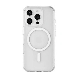 Клип-кейс (накладка) uBear Real Mag Case для Apple iPhone 16 Pro полиуретан, поликарбонат, прозрачный