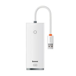 Адаптер-разветвитель для компьютера Baseus Lite Series / Airjoy USB-A HUB 25 cm (4в1) белый