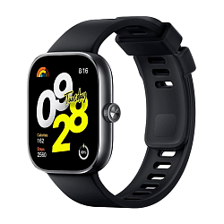 Умные часы Xiaomi Redmi Watch 4 чёрный (чёрный ремешок)