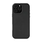 Клип-кейс (накладка) uBear Capital Leather Case для Apple iPhone 16 Pro Max (Уценка) чёрный (хорошее состояние, точка на чехле)