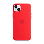 Клип-кейс (накладка) Silicone Case MagSafe для Apple iPhone 14 Plus (Уценка) красный (хорошее состояние, просвечивается кольцо MagSafe через силикон)